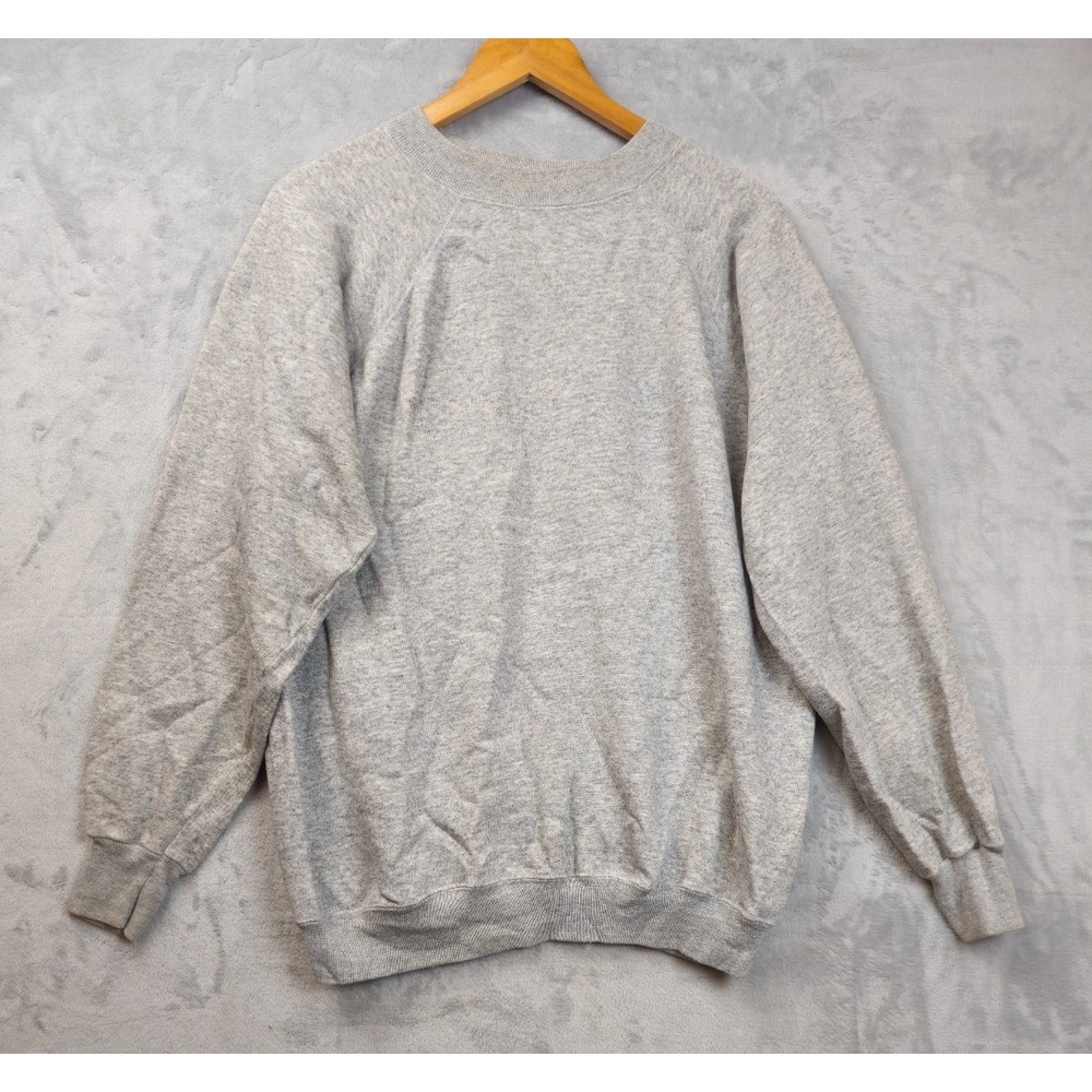 Vintage Hanes Sweatshirt Mens XL Gray Fleece Crewneck Pullover Blank USA